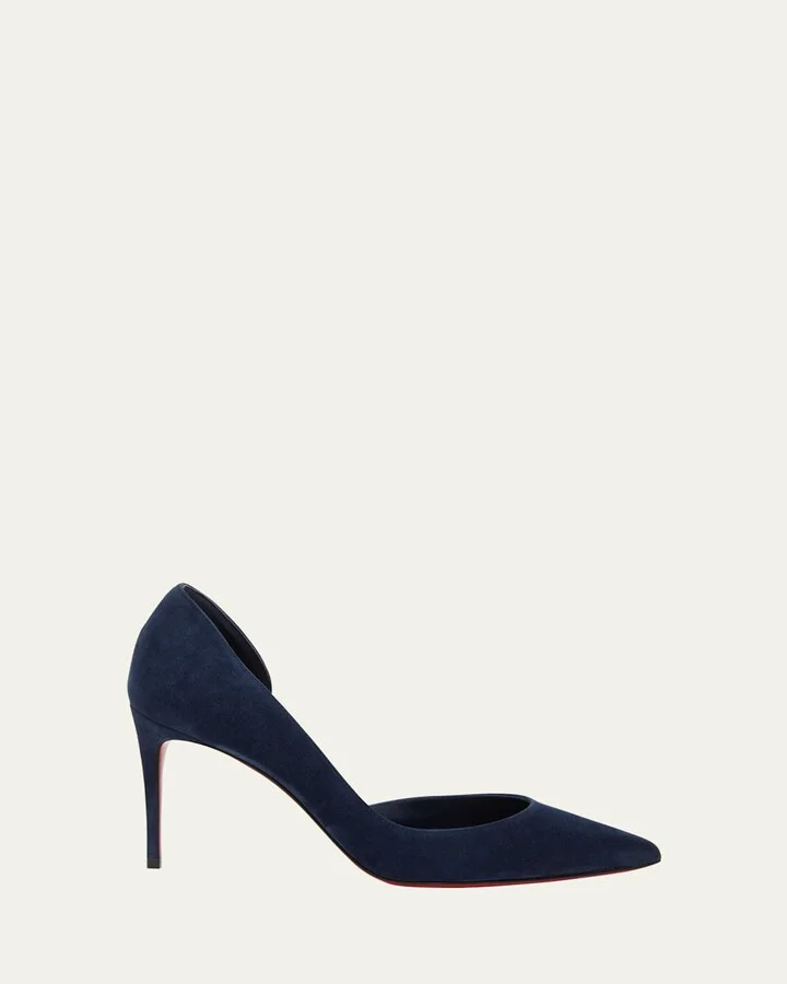 Iriza Suede Half-d'Orsay Red Sole Pumps