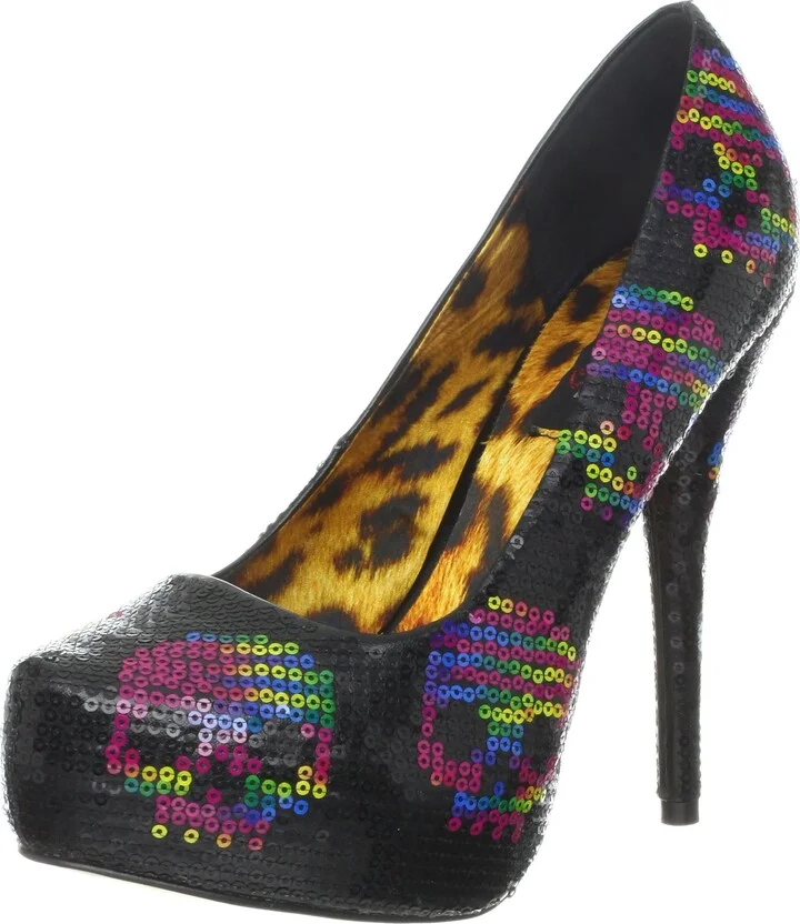 Iron Fist Women's Digi Skull Sequin Platform Pump