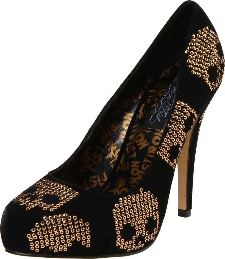 Iron Fist Women's Gold Star Pointed Toe Platform Pump