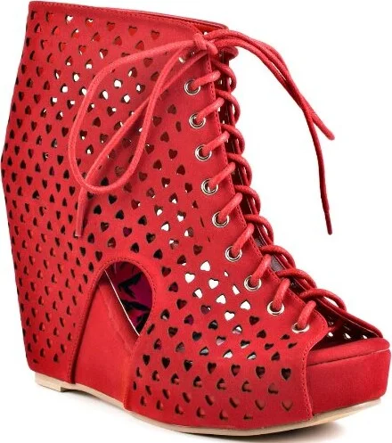 Iron Fist Women's Queen of Hearts Wedge Pump