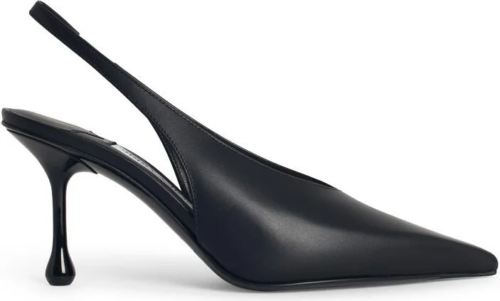 'isa 80' Black Leather Slingbacks