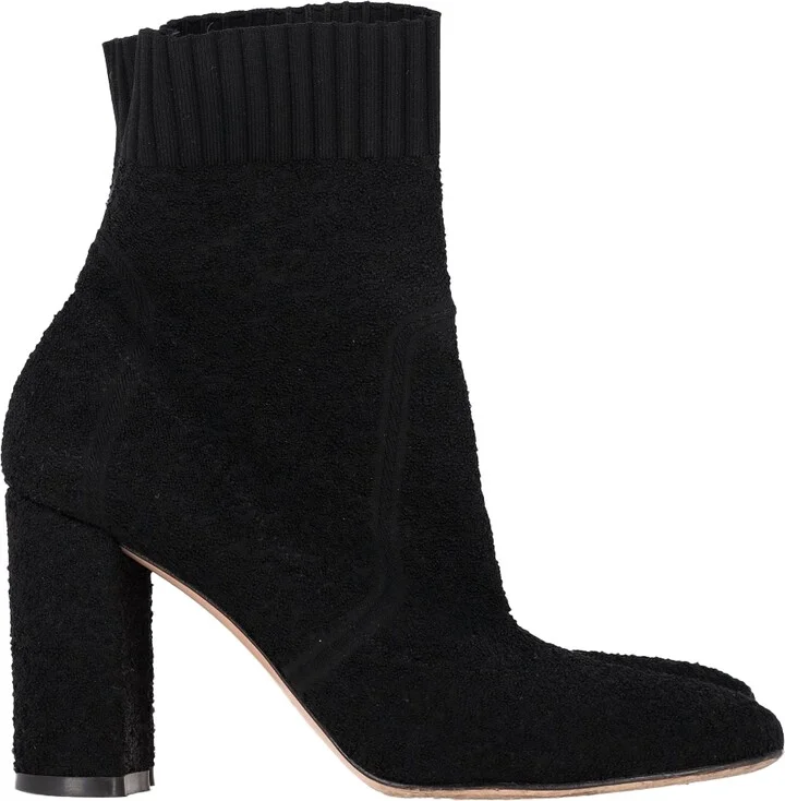 Isa 85 Stretch Boucle Ankle Boots in Black Polyamide