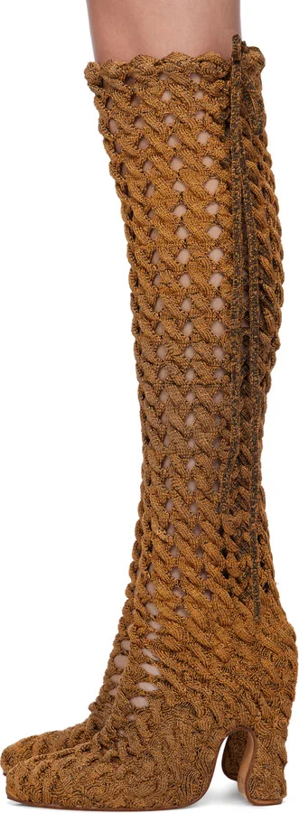 Isa Boulder Orange Spiral Cable Boots - Image 3