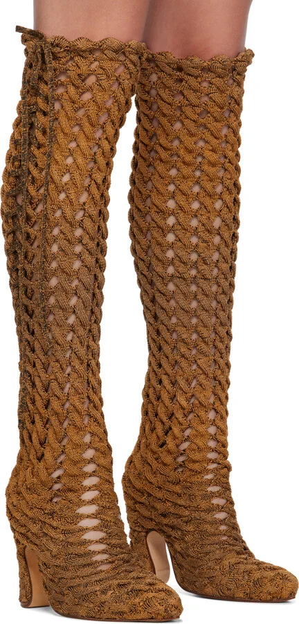 Isa Boulder Orange Spiral Cable Boots - Image 4