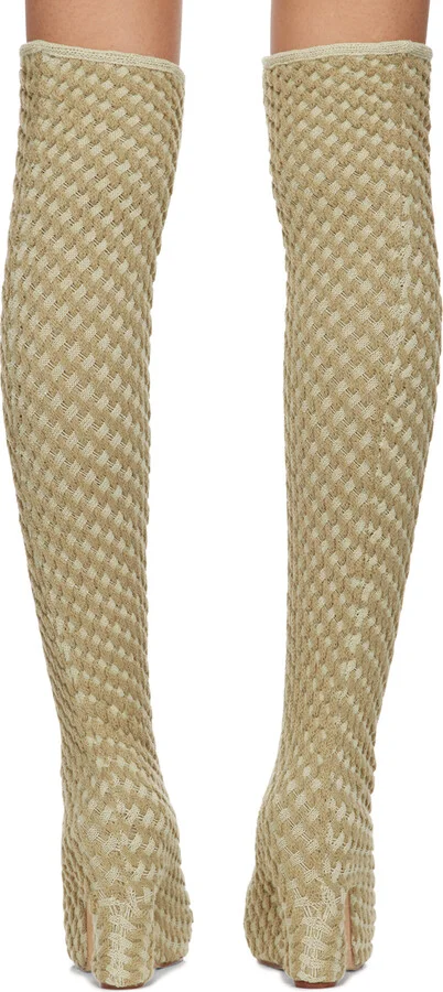 Isa Boulder SSENSE Exclusive Beige Cereal Boots - Image 2