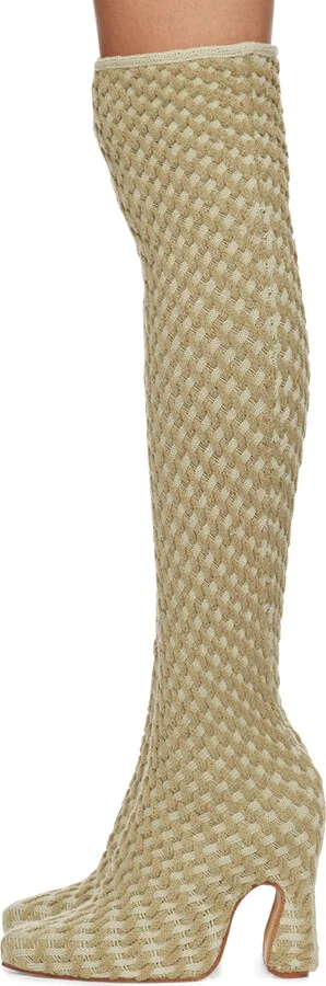 Isa Boulder SSENSE Exclusive Beige Cereal Boots - Image 3