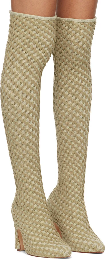 Isa Boulder SSENSE Exclusive Beige Cereal Boots - Image 4