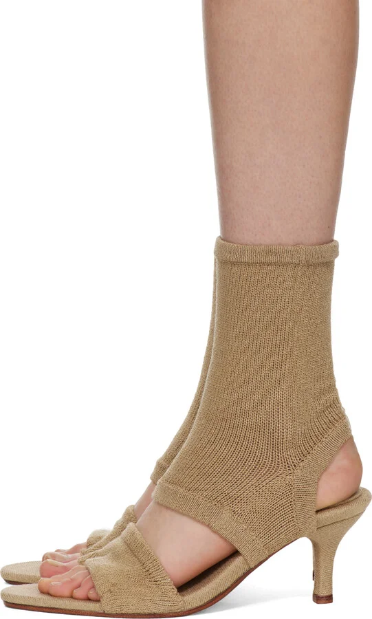 Isa Boulder SSENSE Exclusive Beige Heeled Sandals - Image 3
