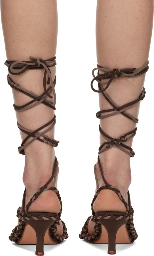 Isa Boulder SSENSE Exclusive Brown Branches Heeled Sandals - Image 2