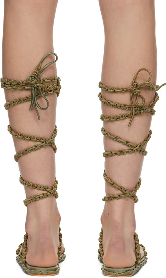 Isa Boulder SSENSE Exclusive Green Vine Sandals - Image 2