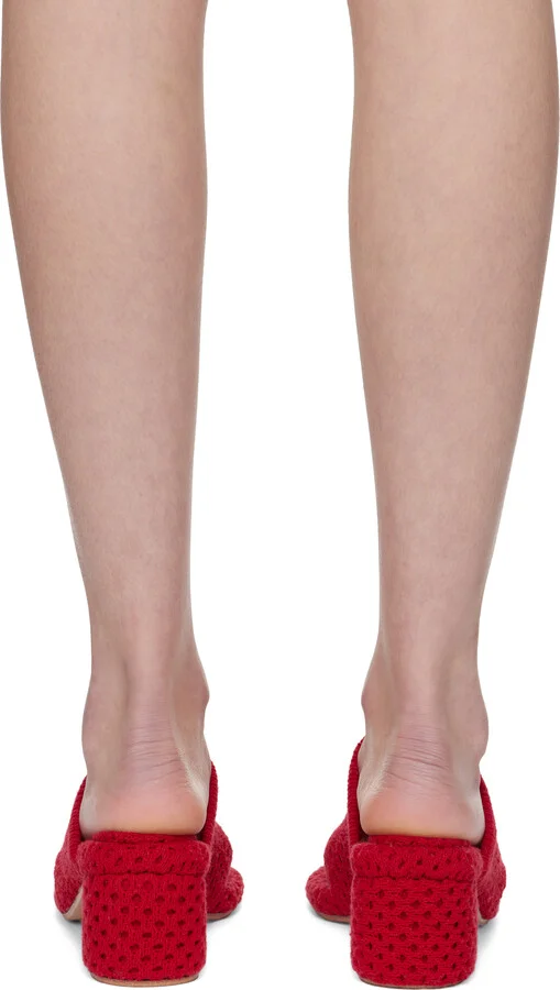 Isa Boulder SSENSE Exclusive Red Knit Heeled Sandals - Image 2