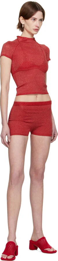Isa Boulder SSENSE Exclusive Red Knit Heeled Sandals - Image 5