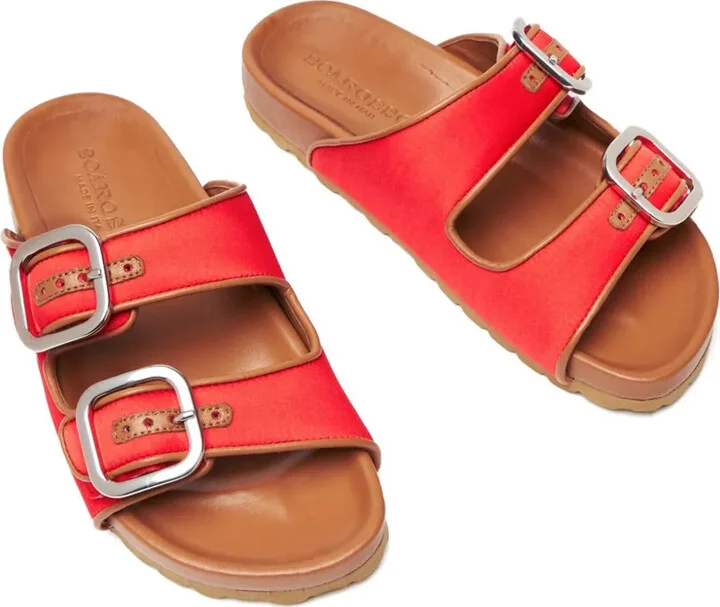 Isa double-buckle leather slides - Image 3