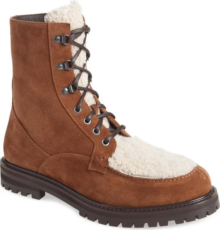 Isaac Genuine Shearling Moc Toe Boot