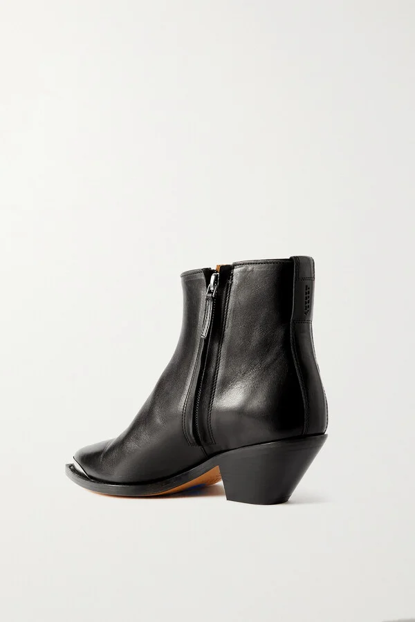 Isabel Marant - Adnae Embellished Leather Ankle Boots - Black - Image 3