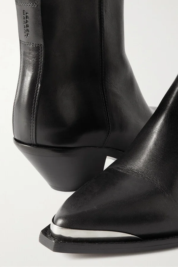 Isabel Marant - Adnae Embellished Leather Ankle Boots - Black - Image 4