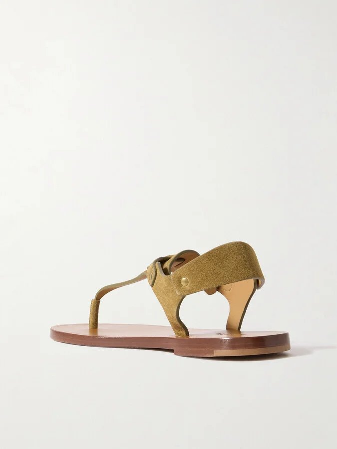 Isabel Marant - Akel Embellished Suede Sandals - Brown - Image 3