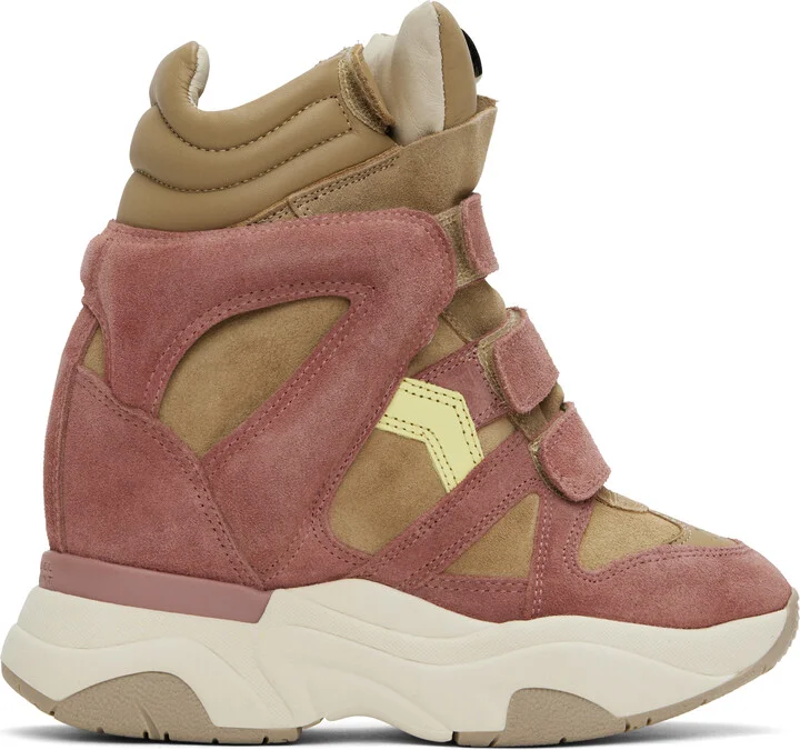 Isabel Marant Beige & Pink Balskee Sneakers