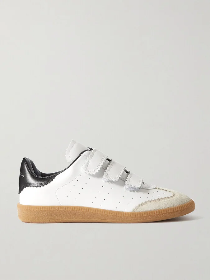 Isabel Marant - Beth Suede-trimmed Leather Sneakers - White