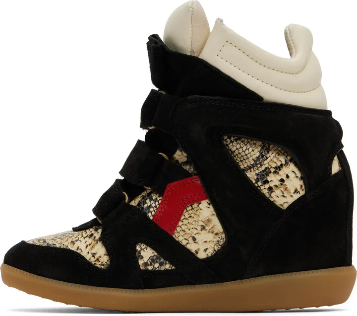Isabel Marant Black & Beige Bekett Sneakers - Image 3
