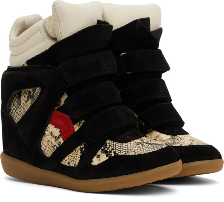 Isabel Marant Black & Beige Bekett Sneakers - Image 4