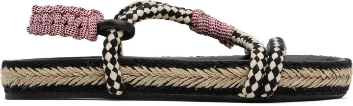Isabel Marant Black & Beige Waltee Sandals