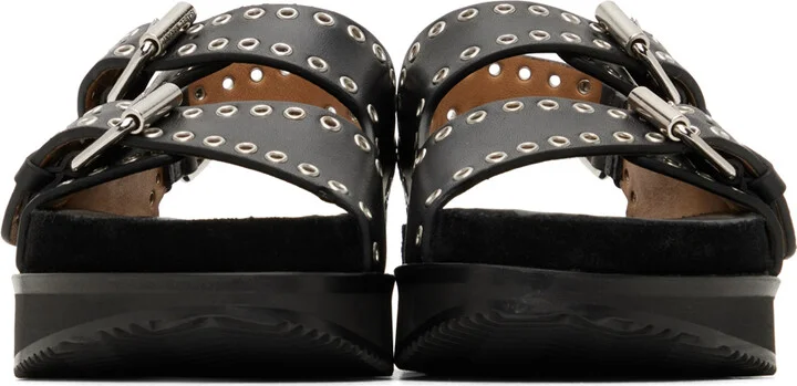 Isabel Marant Black Leather Ophie Sandals - Image 2