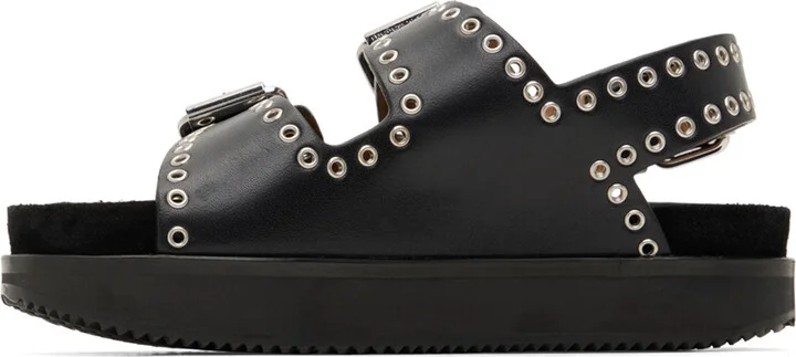 Isabel Marant Black Leather Ophie Sandals - Image 3