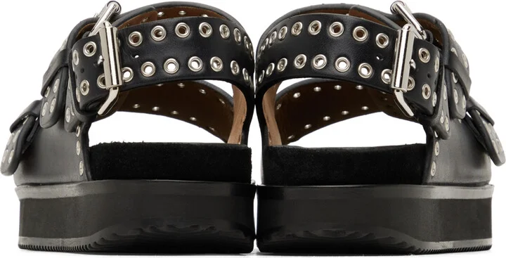 Isabel Marant Black Leather Ophie Sandals - Image 4