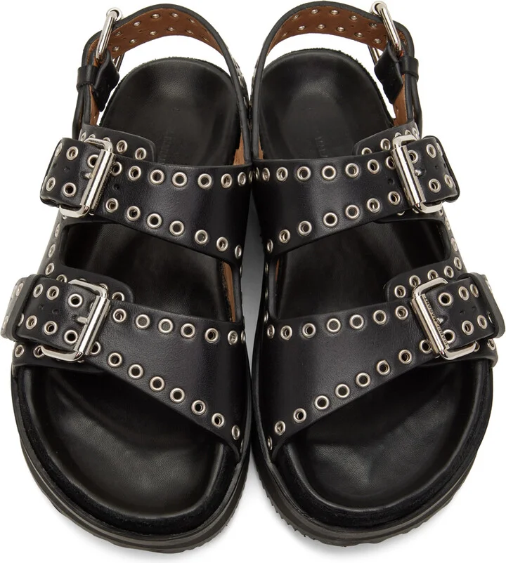 Isabel Marant Black Leather Ophie Sandals - Image 5