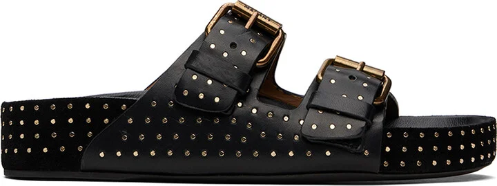 Isabel Marant Black Lennyo Buckle Sandals