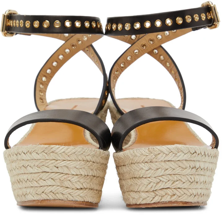 Isabel Marant Black Messer Wedge Sandals - Image 2