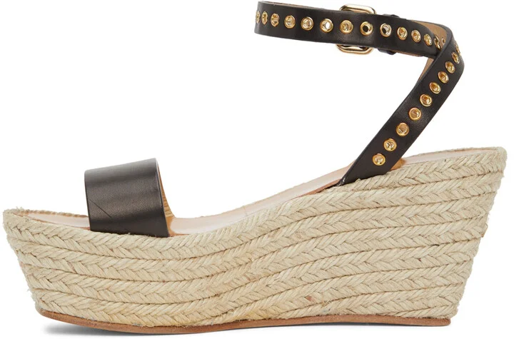 Isabel Marant Black Messer Wedge Sandals - Image 3