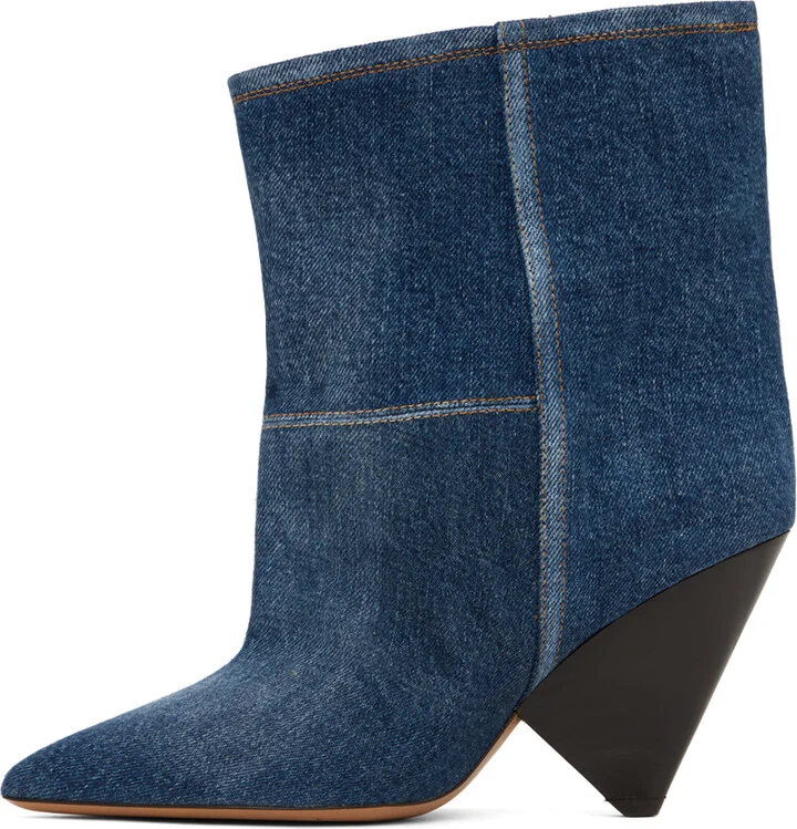Isabel Marant Blue Miyako Denim Boots - Image 3