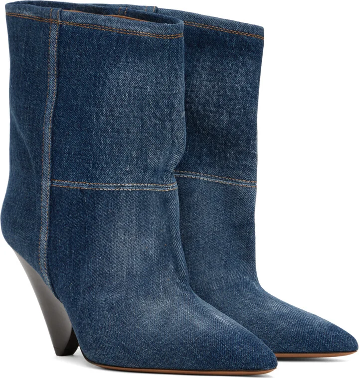Isabel Marant Blue Miyako Denim Boots - Image 4