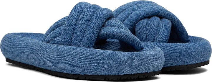 Isabel Marant Blue Niloo Flat Sandals - Image 4