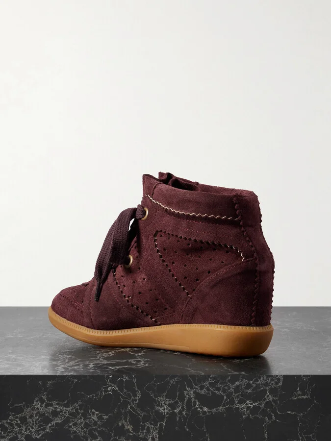 Isabel Marant - Bobby Suede Wedge Sneakers - Purple - Image 3