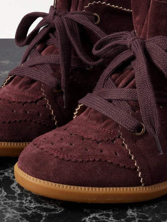 Isabel Marant - Bobby Suede Wedge Sneakers - Purple - Image 4