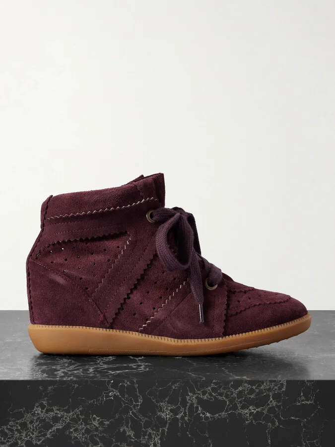 Isabel Marant - Bobby Suede Wedge Sneakers - Purple