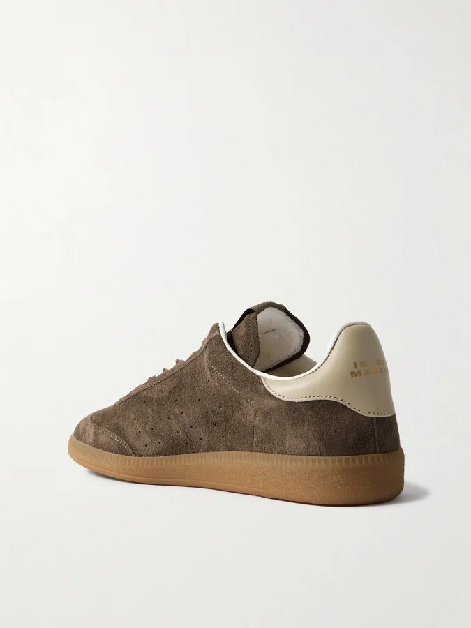 Isabel Marant - Bryce Leather-trimmed Suede Sneakers - Brown - Image 3
