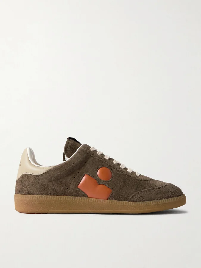 Isabel Marant - Bryce Leather-trimmed Suede Sneakers - Brown