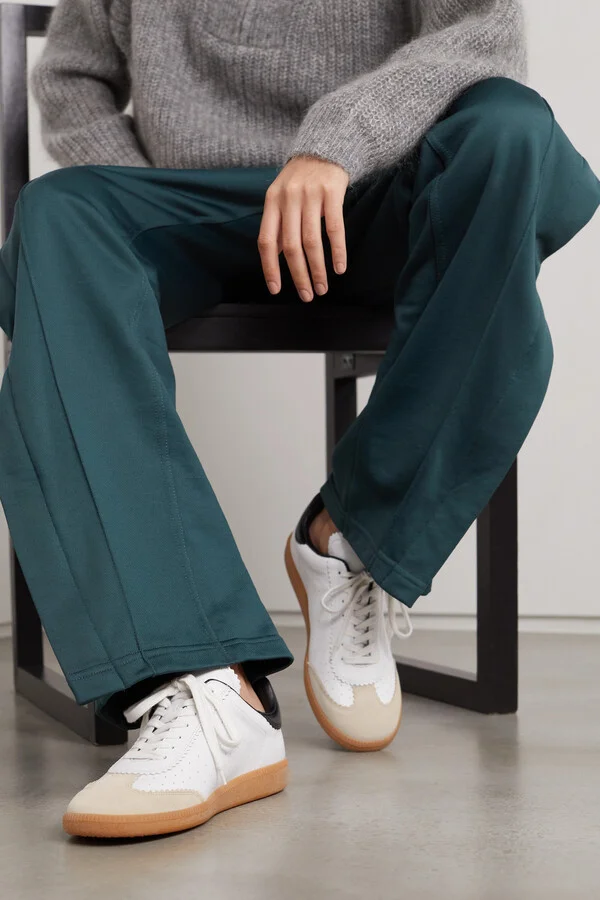 Isabel Marant - Bryce Suede-trimmed Perforated Leather Sneakers - White - Image 2