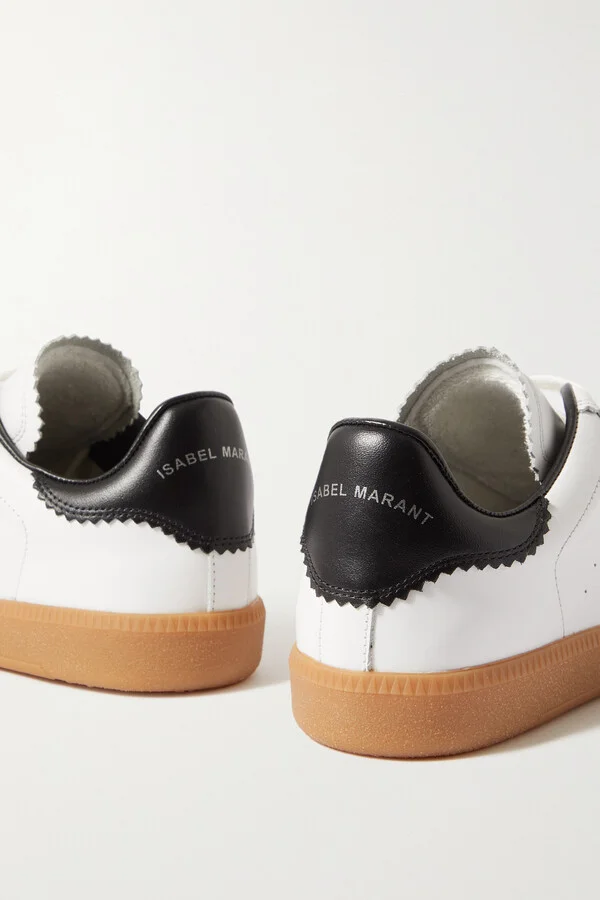 Isabel Marant - Bryce Suede-trimmed Perforated Leather Sneakers - White - Image 4