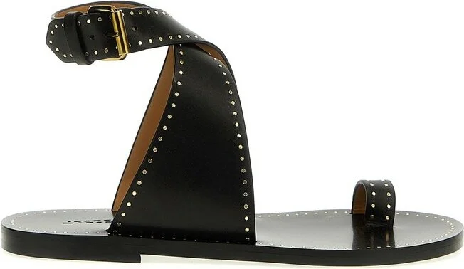 Isabel Marant Cross-Strap Studded Open-Toe Sandals