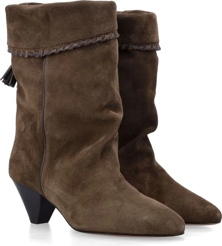 Isabel Marant Dalby Draped Suede Boots - Image 2