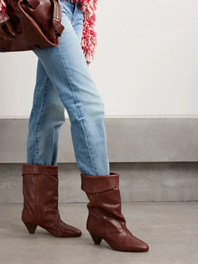 Isabel Marant - Dalby Leather Ankle Boots - Brown - Image 2