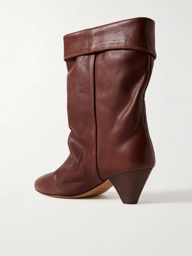 Isabel Marant - Dalby Leather Ankle Boots - Brown - Image 3