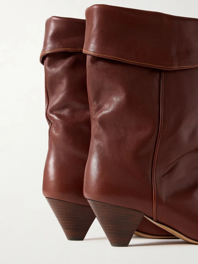 Isabel Marant - Dalby Leather Ankle Boots - Brown - Image 4