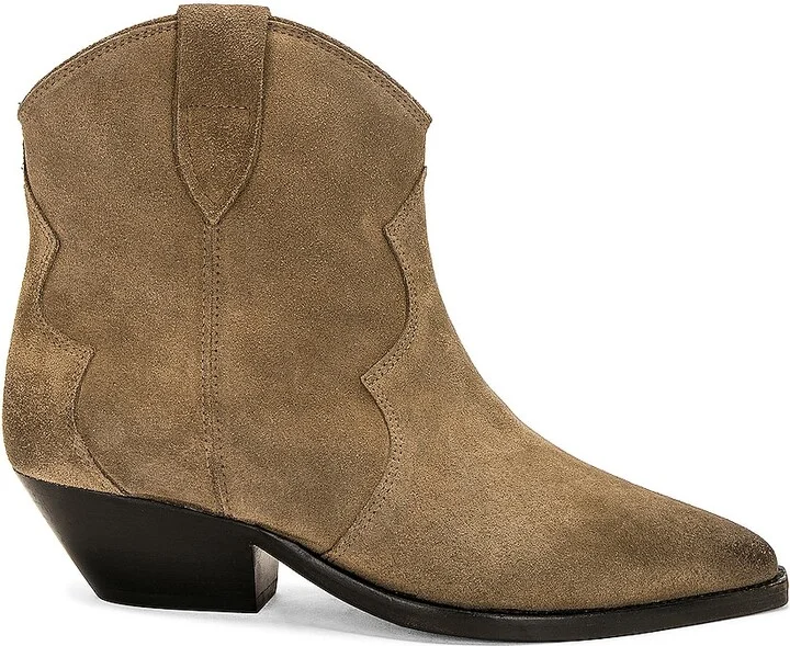 Isabel Marant Dewina Washed Iconic Boot in Taupe