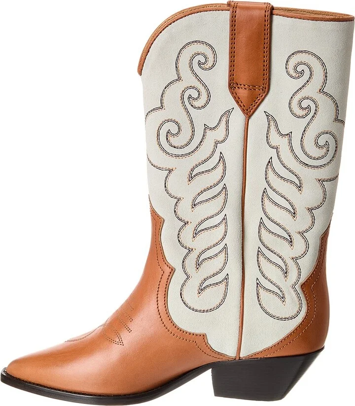 Isabel Marant Duerto Leather & Suede Cowboy Boot - Image 2